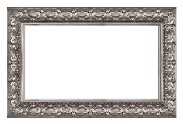 Silver Frame Paintings Mirrors Photos Isolated White Background — Stock Photo, Image