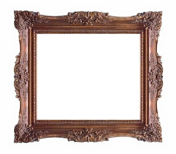 Moldura Madeira Para Pinturas Espelhos Fotos Isoladas Fundo Branco — Fotografia de Stock