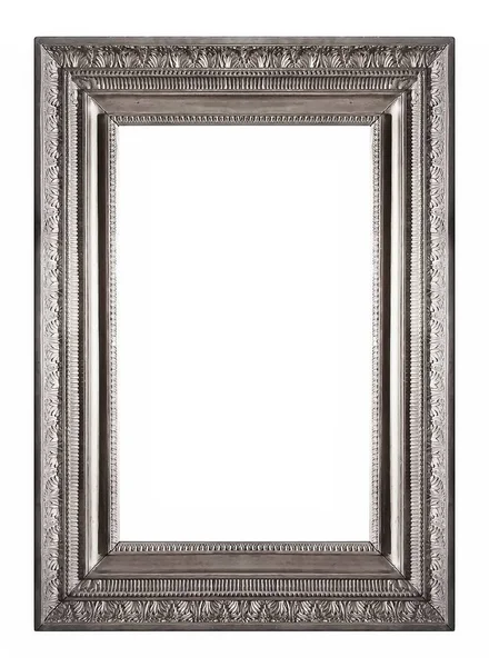 Stříbrný Rám Pro Obrazy Zrcadla Nebo Fotografie — Stock fotografie