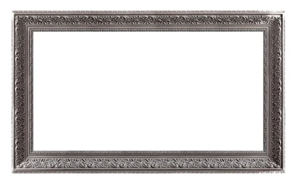 Stříbrný Rám Pro Obrazy Zrcadla Nebo Fotografie — Stock fotografie