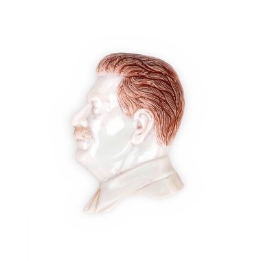 Joseph Stalin, Gürcistan 'dan bir hatıra olarak beyaz bir arkaplanda izole edildi.