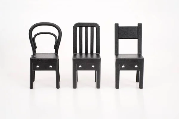 Black Chairs Isolated White Background — Stock Photo, Image