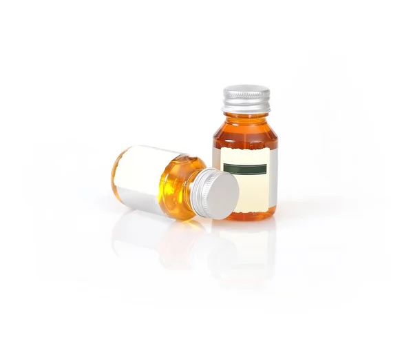 Injektionsflaskor Med Transparent Vätska Isolerad Vit Bakgrund — Stockfoto