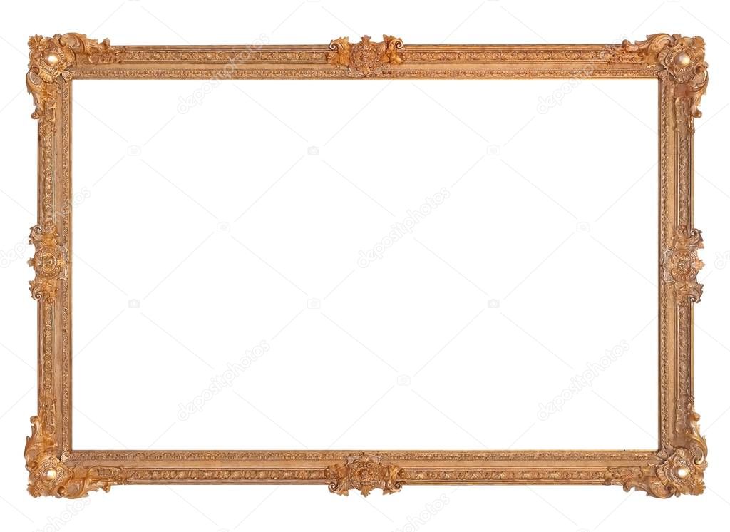 Golden frame for paintings, mirrors or photos