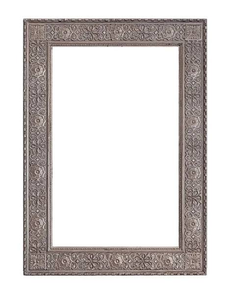 Stříbrný Rám Pro Obrazy Zrcadla Nebo Fotografii — Stock fotografie