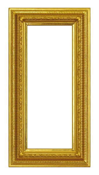 Panoramic Golden Frame Paintings Mirrors Photo Isolated White Background — Stock Photo, Image