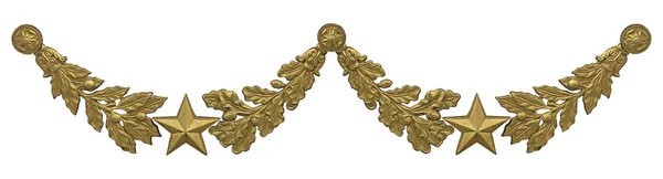 Guirlanda Decorativa Dourada Isolada Fundo Branco Elemento Design Com Caminho — Fotografia de Stock