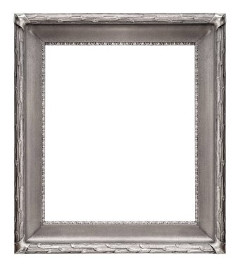 Beyaz arka planda izole edilmiş resimler, aynalar ya da fotoğraf için gümüş çerçeve. Kırpma yolu ile tasarım ögesi