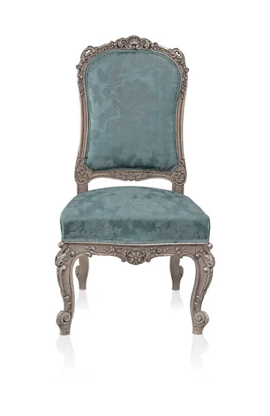 白い背景に隔離された古代の銀の椅子 クリッピング パスを使用したデザイン要素 — ストック写真