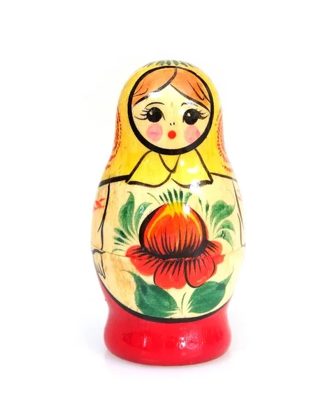 Traditional Russian Wooden Toy Matryoshka Isolated White Background — Stock Photo, Image