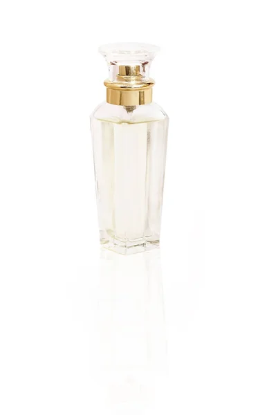 白い背景に香水瓶のレイアウト — ストック写真