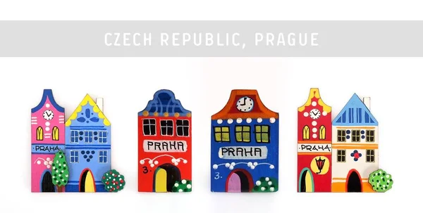Souvenir Imán República Checa Aislado Sobre Fondo Blanco Inscripción Checa — Foto de Stock