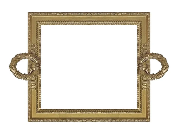 Cornice Dorata Quadri Specchi Foto Isolate Sfondo Bianco Elemento Design — Foto Stock