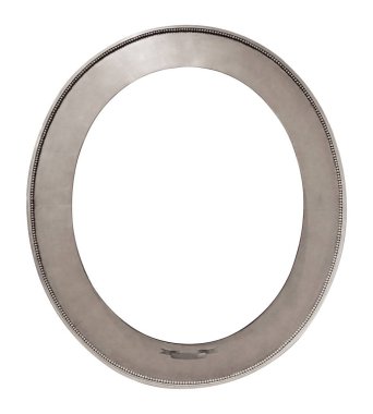 Beyaz arkaplanda izole edilmiş resimler, aynalar veya fotoğraf için gümüş çerçeve