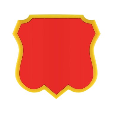 Beyaz arka planda izole edilmiş bir arma yaratmak için boş gotik kalkan. Kırpma yolu ile tasarım ögesi