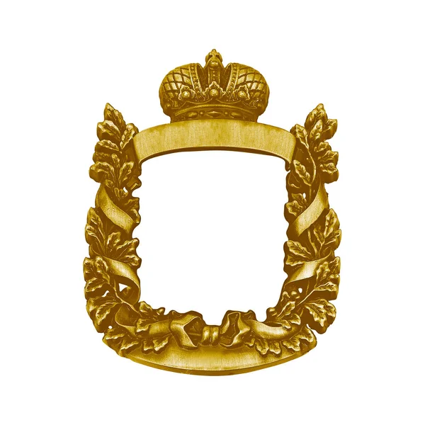 Coroa Dourada Grinalda Isolada Sobre Fundo Branco Elemento Design Com — Fotografia de Stock