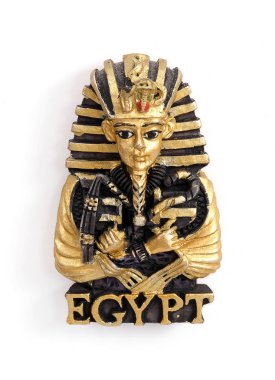 Mısır 'dan gelen hatıra (mıknatıs) beyaz arka planda izole edildi. Kırpma yolu olan tasarım ögesi. Kırpma yolu ile tasarım ögesi