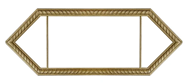 Золотая Готическая Рамка Панорама Картин Зеркал Фотографий Изолированных Белом Фоне — стоковое фото