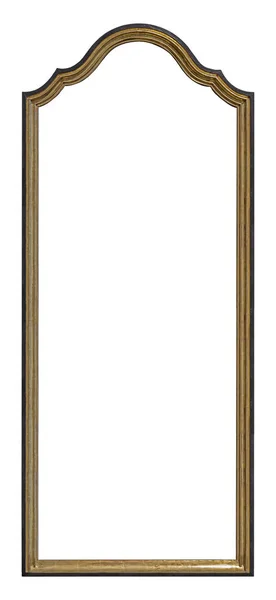 Golden Gothic Frame Panorama Paintings Mirrors Photos Isolated White Background — 스톡 사진