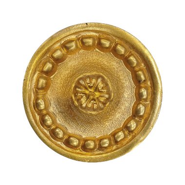 Beyaz arkaplanda izole edilmiş çiçek desenli altın dekoratif element