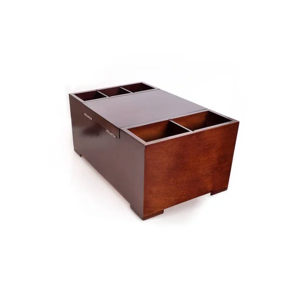 Large Wooden Jewelry Storage Box Isolated White Background — 스톡 사진