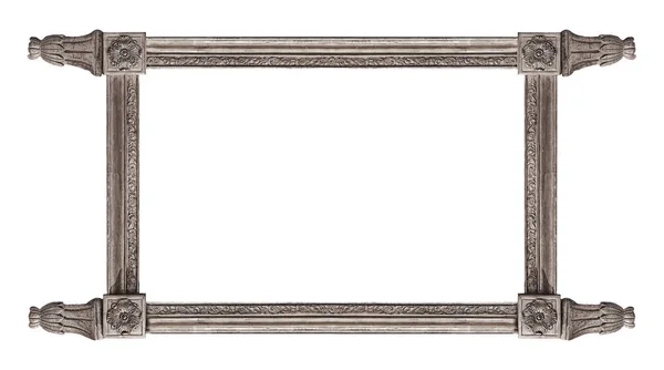 Silver Frame Paintings Mirrors Photo Isolated White Background Design Element — Stock Photo, Image