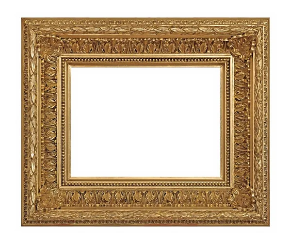 Golden Frame Paintings Mirrors Photo Isolated White Background — Stock Photo, Image