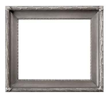 Beyaz arka planda izole edilmiş resimler, aynalar ya da fotoğraf için gümüş çerçeve. Kırpma yolu ile tasarım ögesi