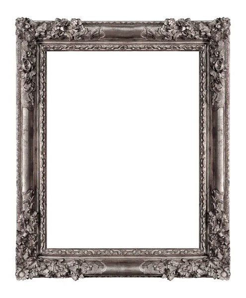 Beyaz arka planda izole edilmiş resimler, aynalar ya da fotoğraf için gümüş çerçeve. Kırpma yolu ile tasarım ögesi