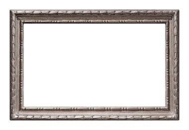 Beyaz arkaplanda izole edilmiş resimler, aynalar veya fotoğraf için gümüş çerçeve