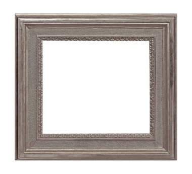 Beyaz arkaplanda izole edilmiş resimler, aynalar veya fotoğraf için gümüş çerçeve