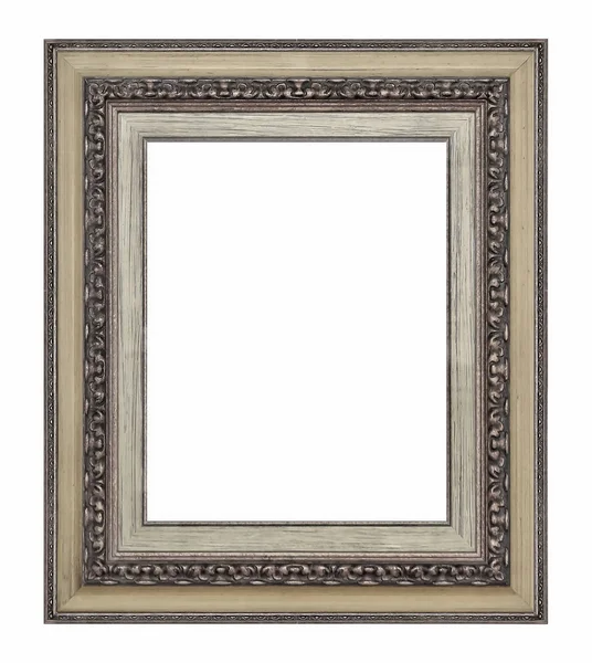 Silver Frame Paintings Mirrors Photo Isolated White Background — Stock Photo, Image