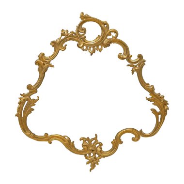 Tablolar, aynalar veya beyaz arka planda izole edilmiş fotoğraf için altın çerçeve. Kırpma yolu ile tasarım ögesi