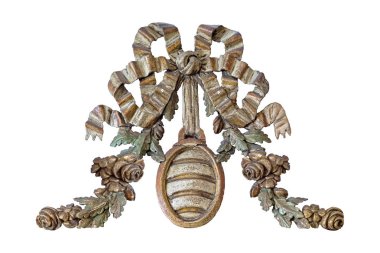 Tahta çiçek çelengi beyaz arka planda izole edilmiş. Kırpma yolu ile tasarım ögesi