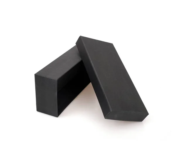 Black Gift Box Isolated White Background — Stock Photo, Image