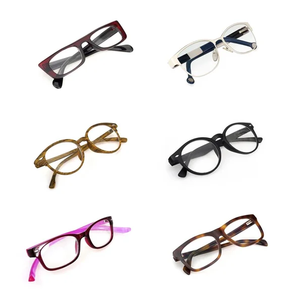 Glasses Isolated White Background Applying Portrait — Stock Photo, Image