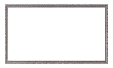 Beyaz arkaplanda izole edilmiş resimler, aynalar veya fotoğraf için panoramik gümüş çerçeve