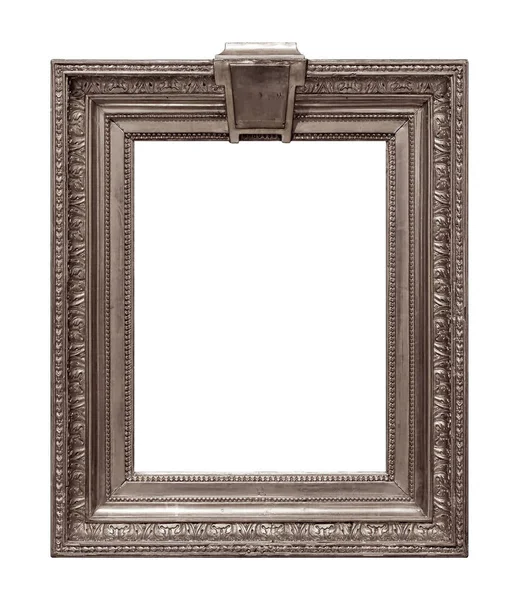 Cornice Argento Quadri Specchi Foto Isolate Sfondo Bianco Elemento Design — Foto Stock