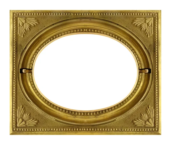 Golden Frame Paintings Mirrors Photo Isolated White Background Design Element — Stock Photo, Image