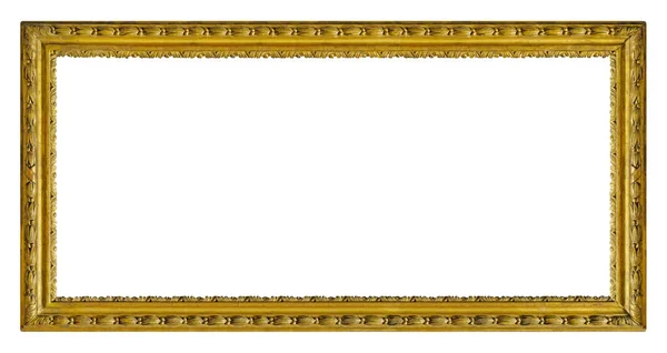 Panoramic Golden Frame Paintings Mirrors Photo Isolated White Background Stock Photo