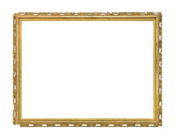 Golden Frame Paintings Mirrors Photo Isolated White Background Design Element Stock Picture