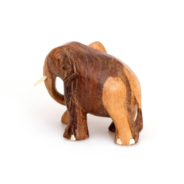 Souvenir wooden elephant Isolated on a white background