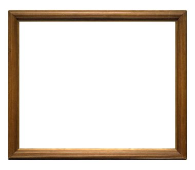 Tablolar, aynalar veya beyaz arkaplanda izole edilmiş fotoğraf için ahşap çerçeve