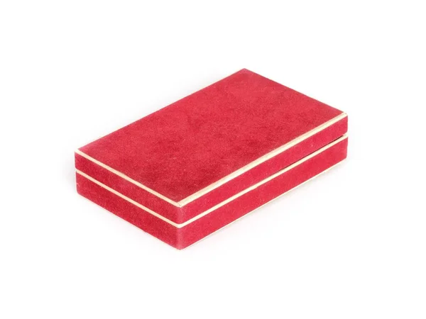 Boîte Rouge Pour Cadeau Isolé Sur Fond Blanc — Photo