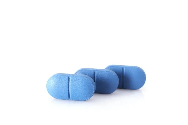 Blue Pills Isolated White Background — Stock Photo, Image