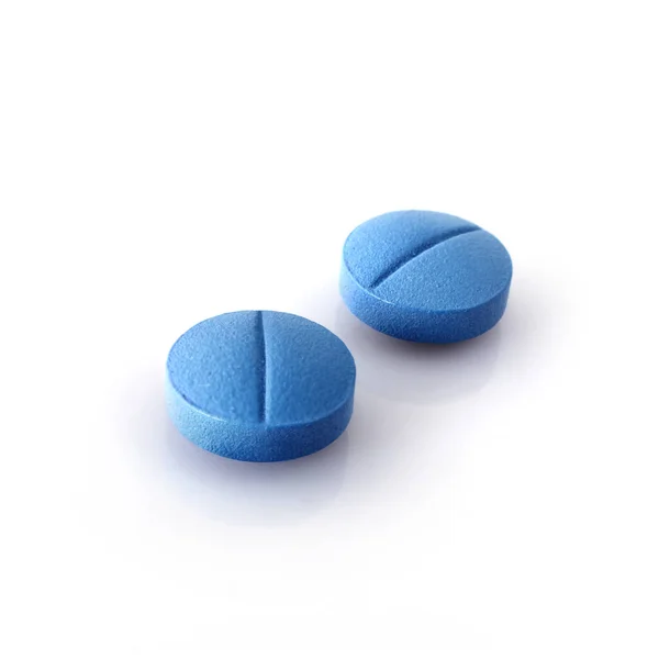 Blue Pills Isolated White Background — Stock Photo, Image