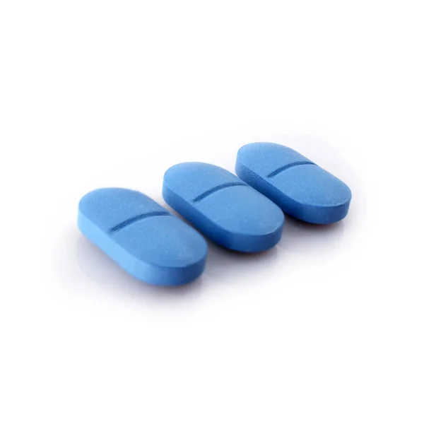 Blue Pills Isolated White Background — Stock Photo, Image