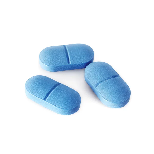 Blue Pills Isolated White Background Design Element Clipping Path — Stock Photo, Image