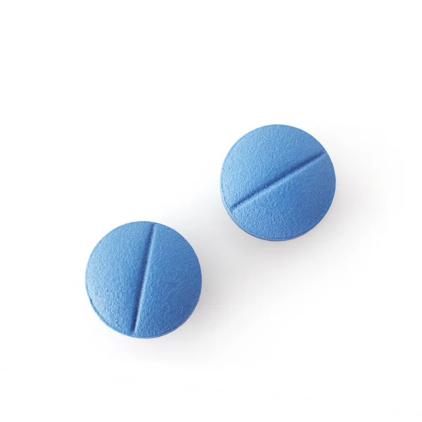 Blue Pills Isolated White Background Design Element Clipping Path — Stock Photo, Image