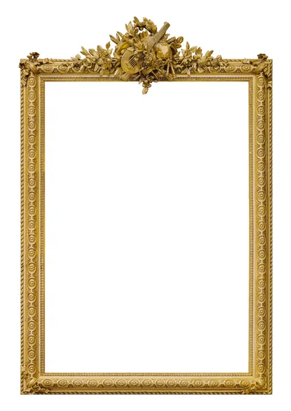 Moldura Dourada Para Pinturas Espelhos Fotos Isoladas Fundo Branco Elemento — Fotografia de Stock